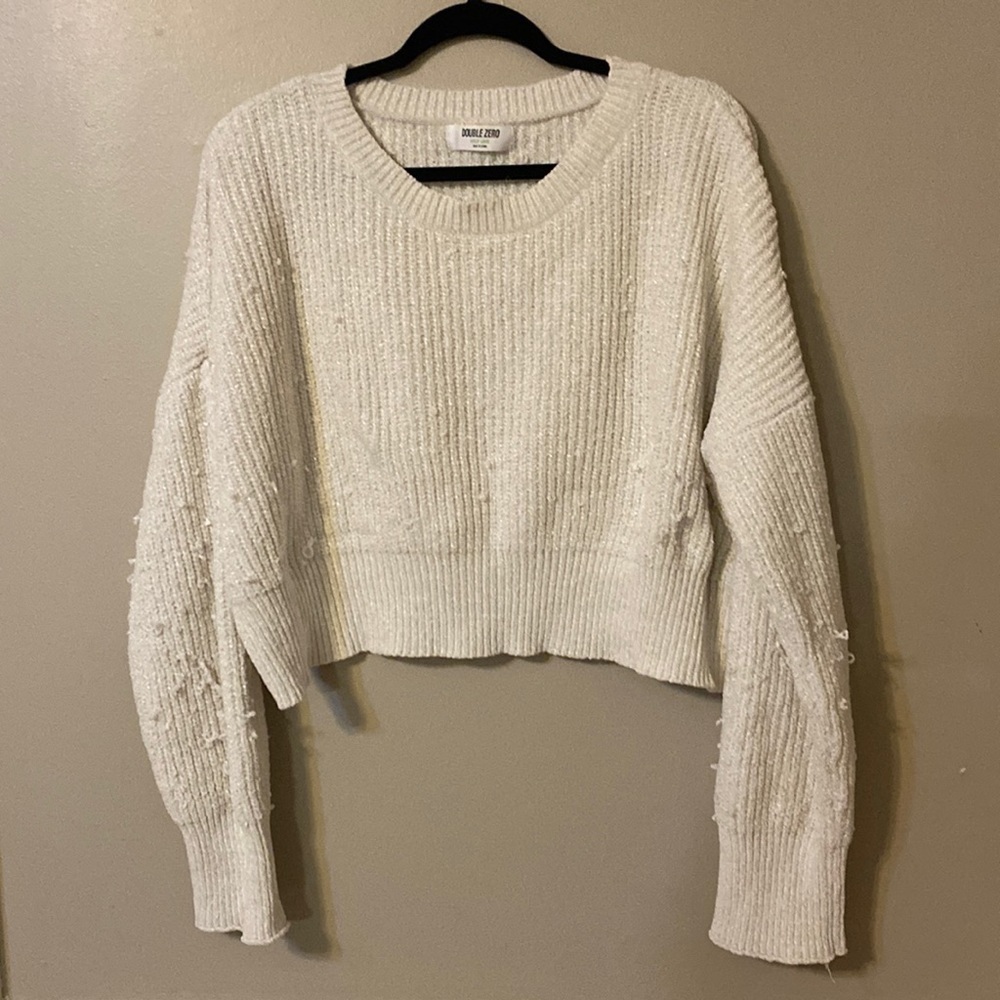 Double Zero Cropped Oversized Snagged Sweater - Sized Lovely Large